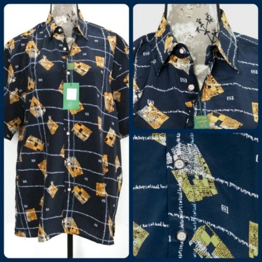 NWT Giorgio Inserti SS Sport Shirt - Picture 2 of 8